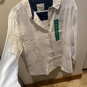 JACHS GIRLFRIEND NEW YORK WOMEN'S FLANNEL SHIRT SIZE XL NWT  WHITE BRAND